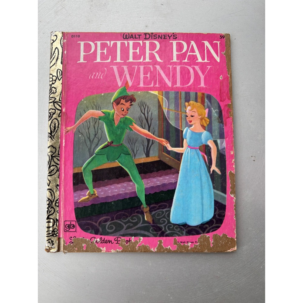 Vintage 1978 Walt Disney Peter Pan and Wendy Little Golden Book Hardcover D110